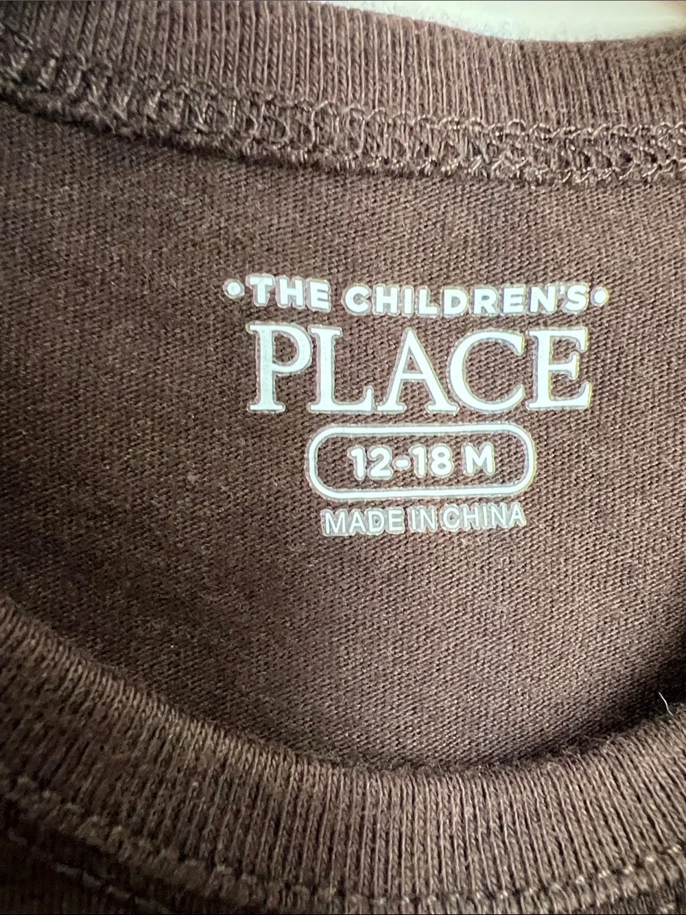 The Children's Place | Dark Brown Football Lace Graphic Bodysuit Size 12-18 M